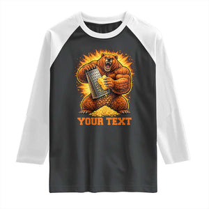 Personalized BF Angry Bear Grating Cheese Raglan Shirt Custom Text Football Fans TS10 Black White Print Your Wear