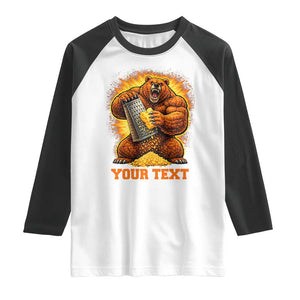 Personalized BF Angry Bear Grating Cheese Raglan Shirt Custom Text Football Fans TS10 White Black Print Your Wear