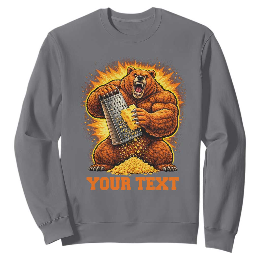 Personalized BF Angry Bear Grating Cheese Sweatshirt Custom Text Football Fans TS10 Charcoal Print Your Wear