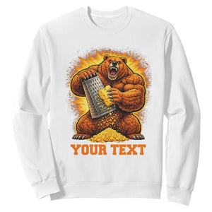 Personalized BF Angry Bear Grating Cheese Sweatshirt Custom Text Football Fans TS10 White Print Your Wear