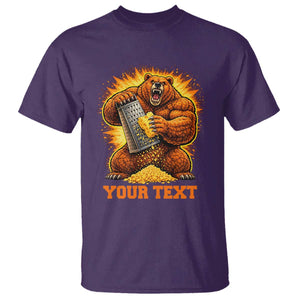 Personalized BF Angry Bear Grating Cheese T Shirt Custom Text Football Fans TS10 Purple Print Your Wear