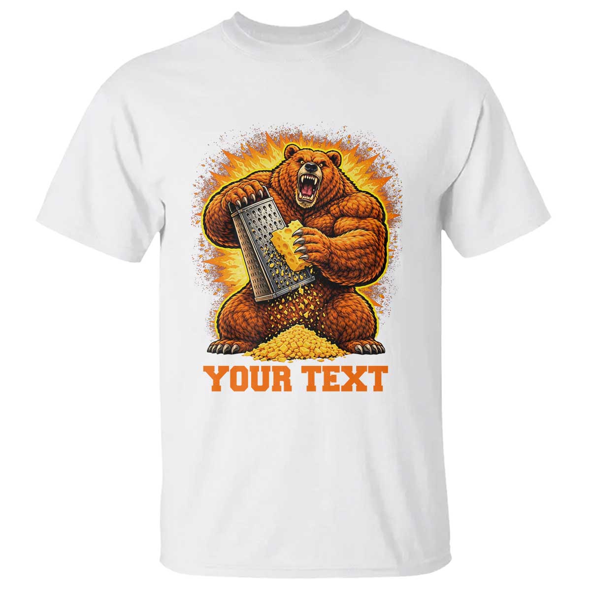 Personalized BF Angry Bear Grating Cheese T Shirt Custom Text Football Fans TS10 White Print Your Wear