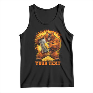 Personalized BF Angry Bear Grating Cheese Tank Top Custom Text Football Fans TS10 Black Print Your Wear