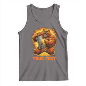 Personalized BF Angry Bear Grating Cheese Tank Top Custom Text Football Fans TS10 Deep Heather Print Your Wear