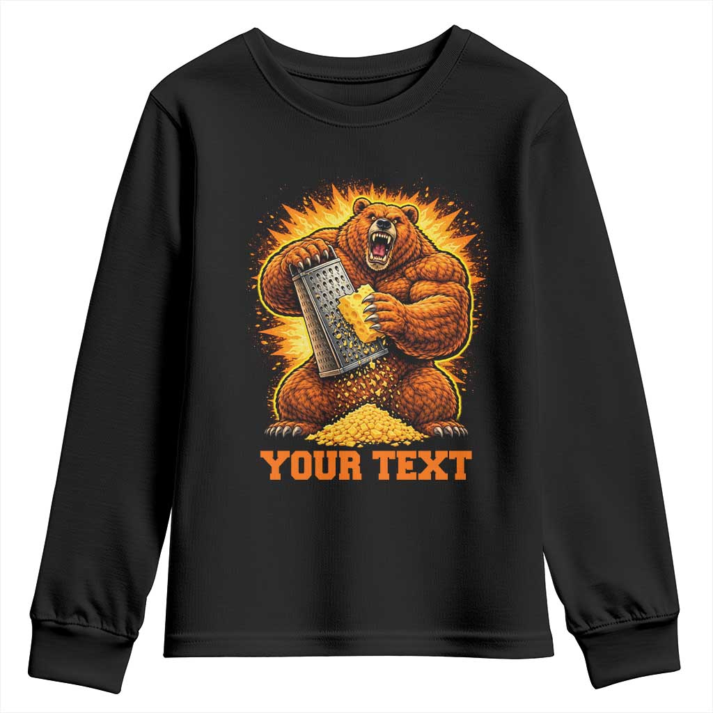 Personalized BF Angry Bear Grating Cheese Youth Sweatshirt Custom Text Football Fans TS10 Black Print Your Wear