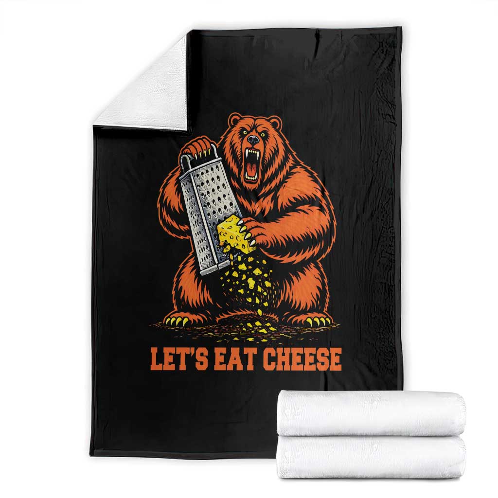 Angry Bear Grating Let's Eat Cheese Throw Blanket CFB Game Day Sport Fan TS10 Black Print Your Wear