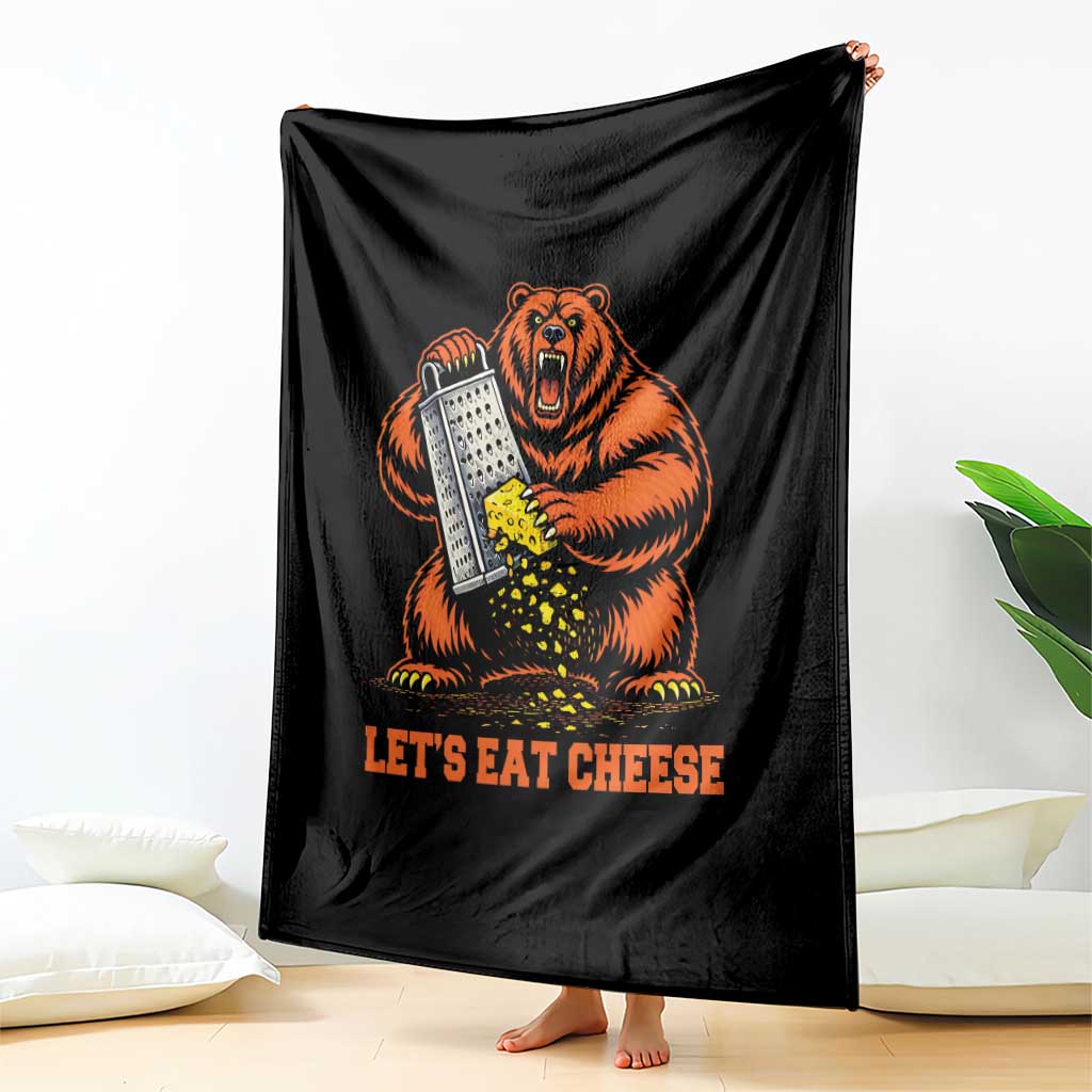 Angry Bear Grating Let's Eat Cheese Throw Blanket CFB Game Day Sport Fan TS10 Print Your Wear