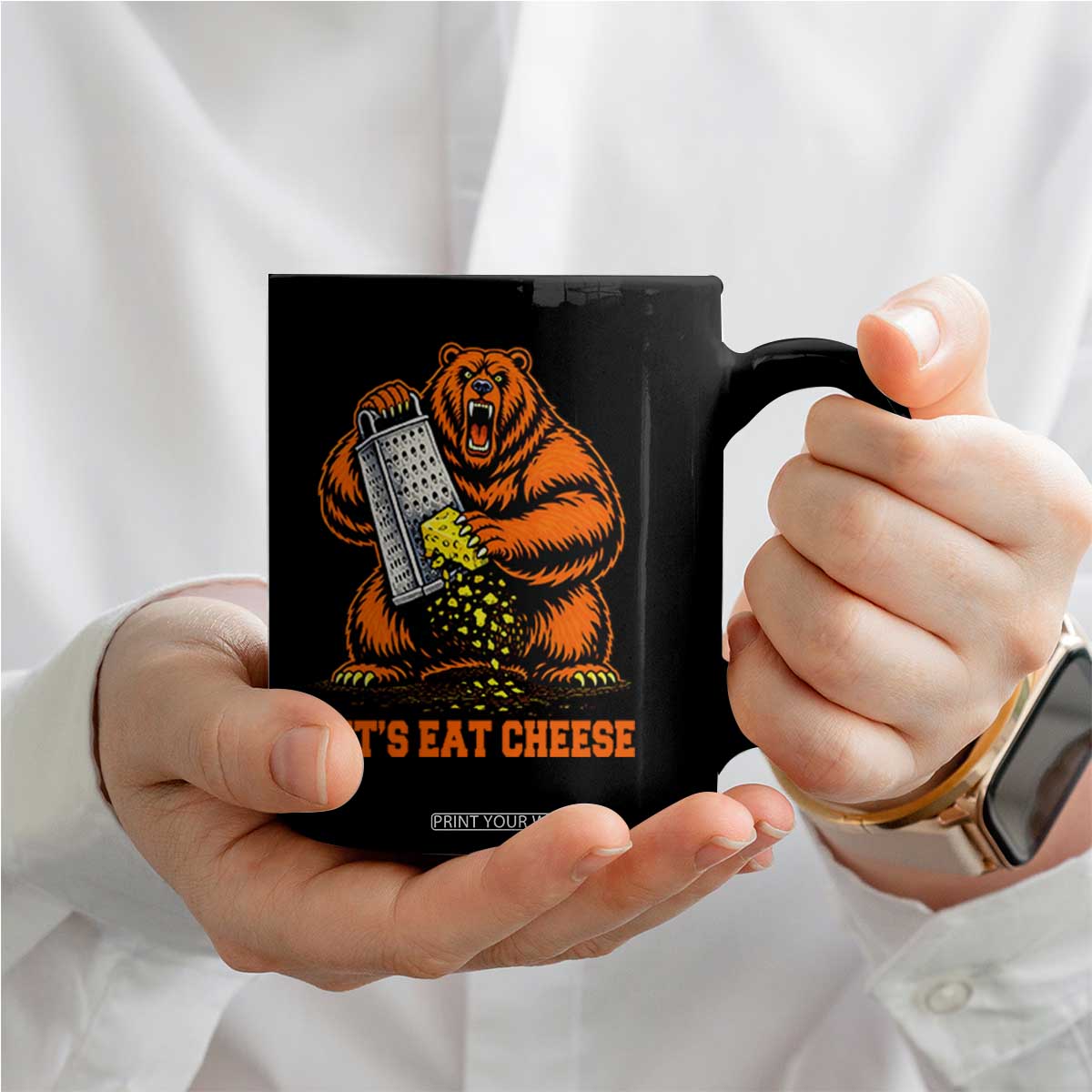 Angry Bear Grating Let's Eat Cheese Coffee Mug CFB Game Day Sport Fan TS10 Print Your Wear
