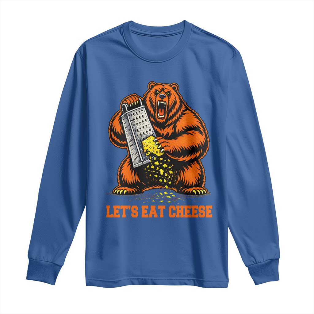 Angry Bear Grating Let's Eat Cheese Long Sleeve Shirt CFB Game Day Sport Fan TS10 Royal Blue Print Your Wear