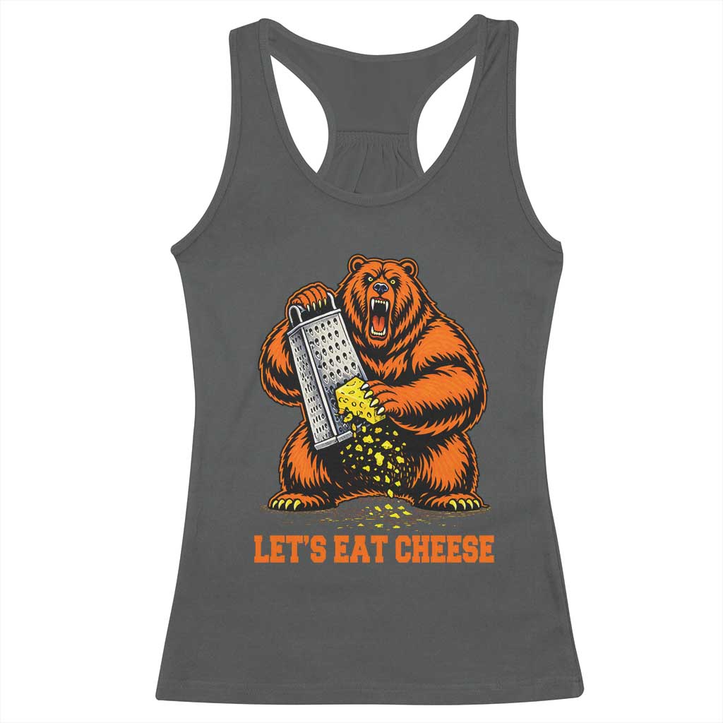 Angry Bear Grating Let's Eat Cheese Racerback Tank Top CFB Game Day Sport Fan TS10 Dark Heather Print Your Wear