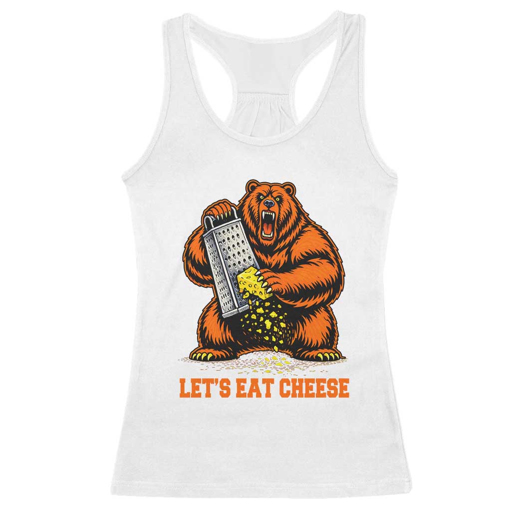 Angry Bear Grating Let's Eat Cheese Racerback Tank Top CFB Game Day Sport Fan TS10 White Print Your Wear