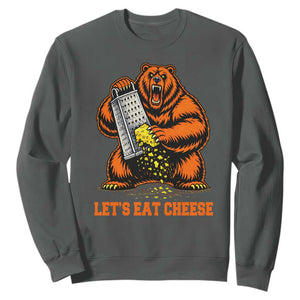 Angry Bear Grating Let's Eat Cheese Sweatshirt CFB Game Day Sport Fan TS10 Dark Heather Print Your Wear