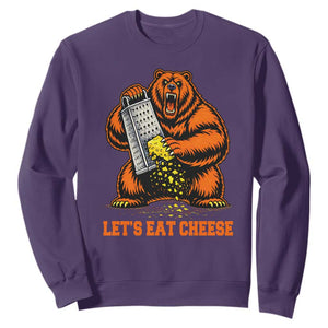Angry Bear Grating Let's Eat Cheese Sweatshirt CFB Game Day Sport Fan TS10 Purple Print Your Wear