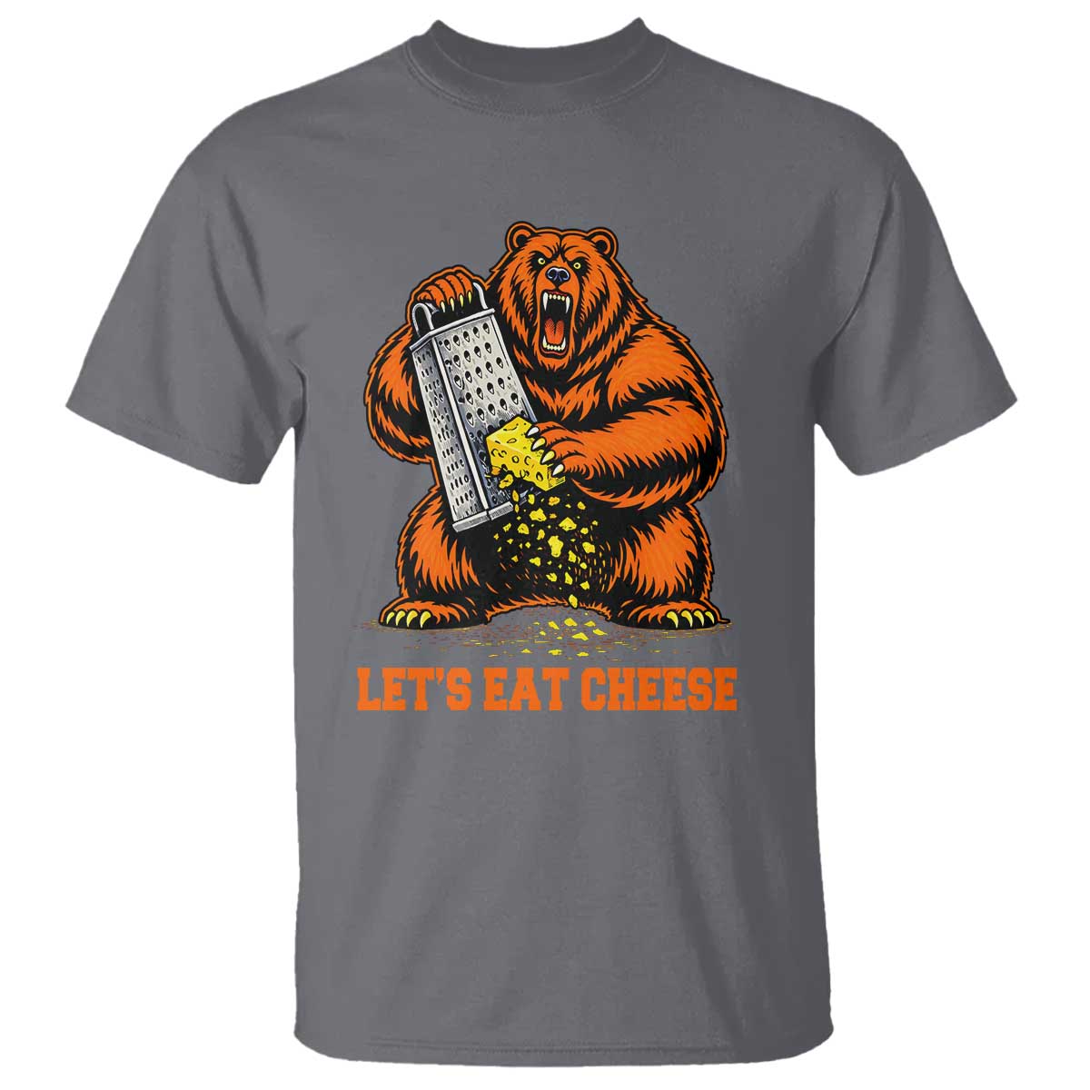 Angry Bear Grating Let's Eat Cheese T Shirt CFB Game Day Sport Fan TS10 Charcoal Print Your Wear