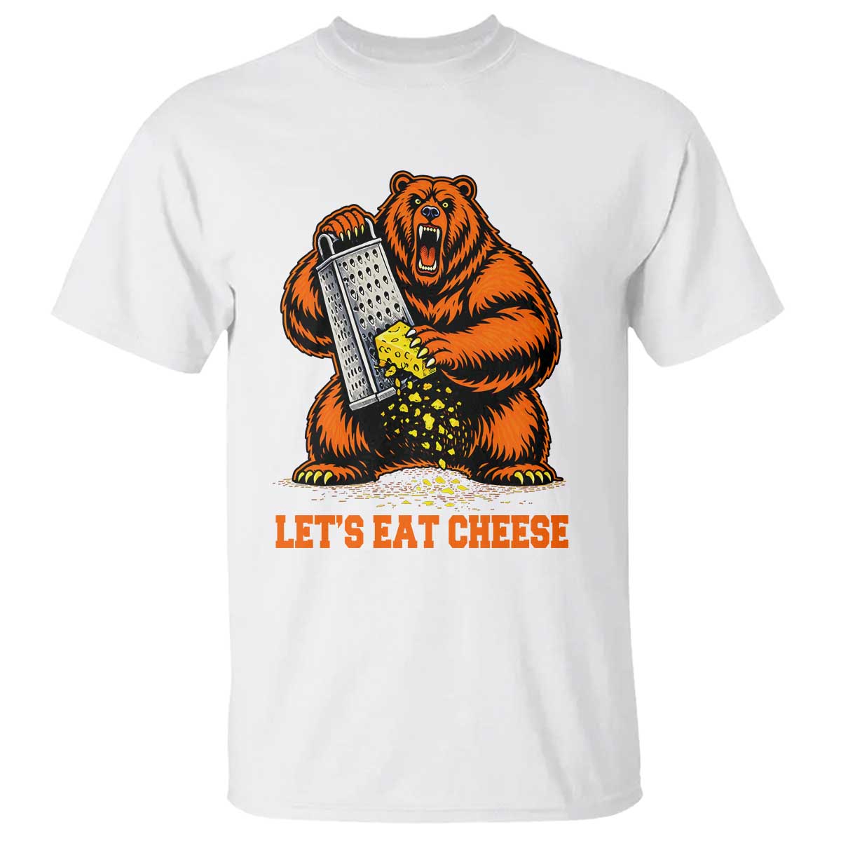 Angry Bear Grating Let's Eat Cheese T Shirt CFB Game Day Sport Fan TS10 White Print Your Wear