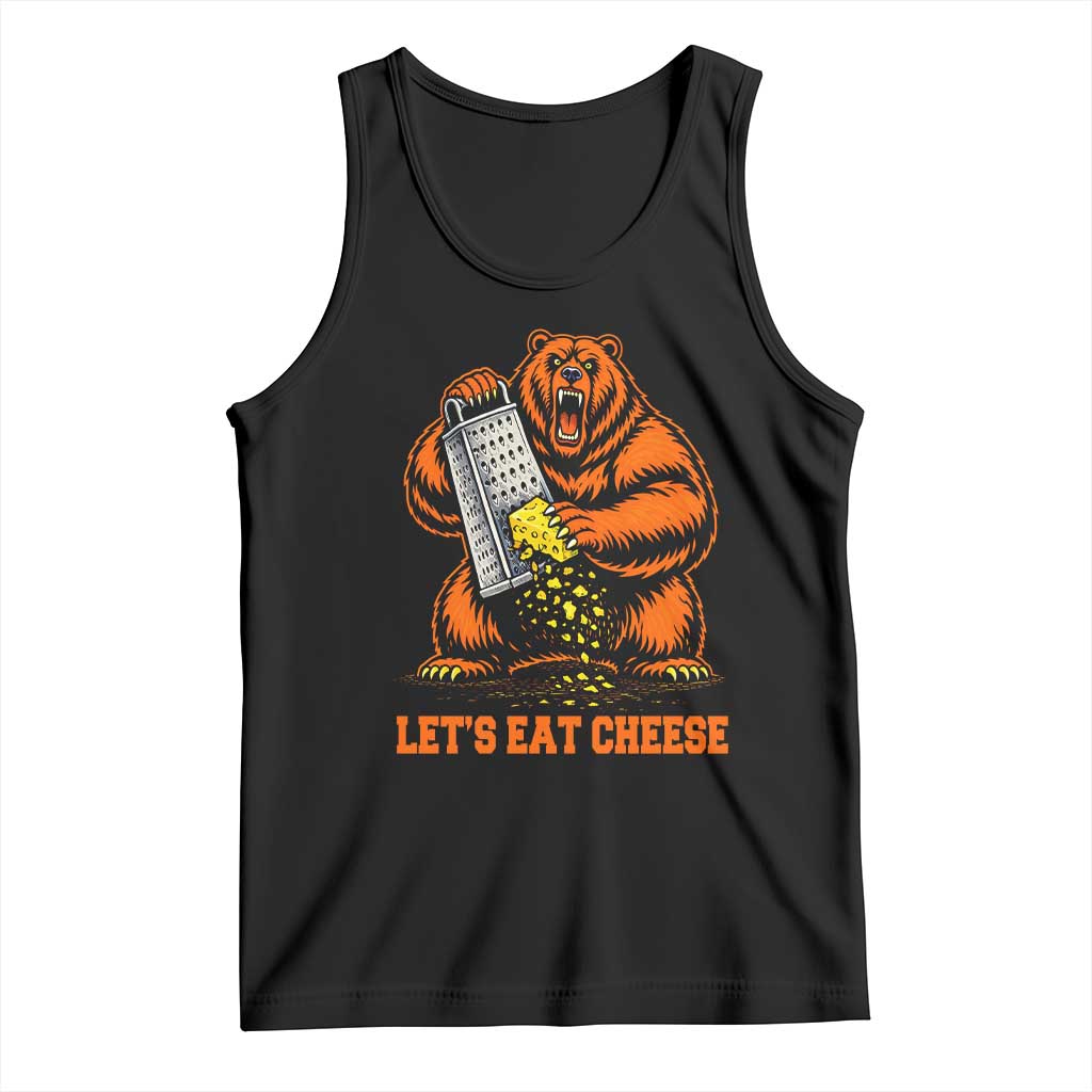 Angry Bear Grating Let's Eat Cheese Tank Top CFB Game Day Sport Fan TS10 Black Print Your Wear