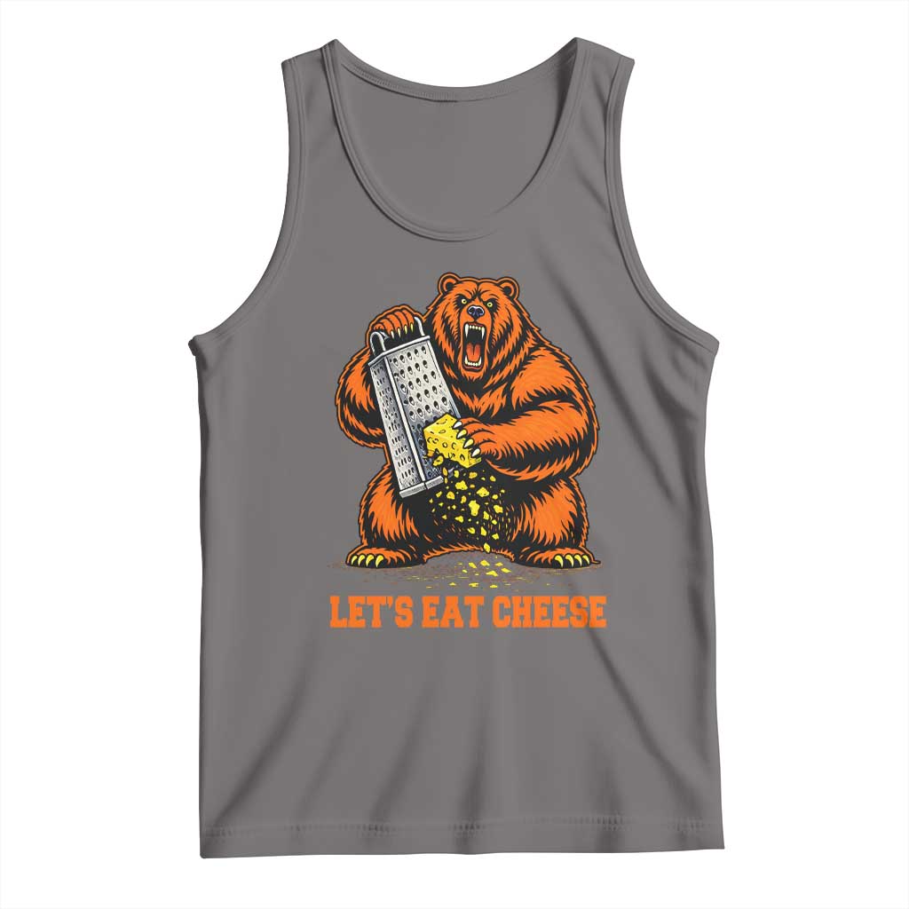 Angry Bear Grating Let's Eat Cheese Tank Top CFB Game Day Sport Fan TS10 Deep Heather Print Your Wear