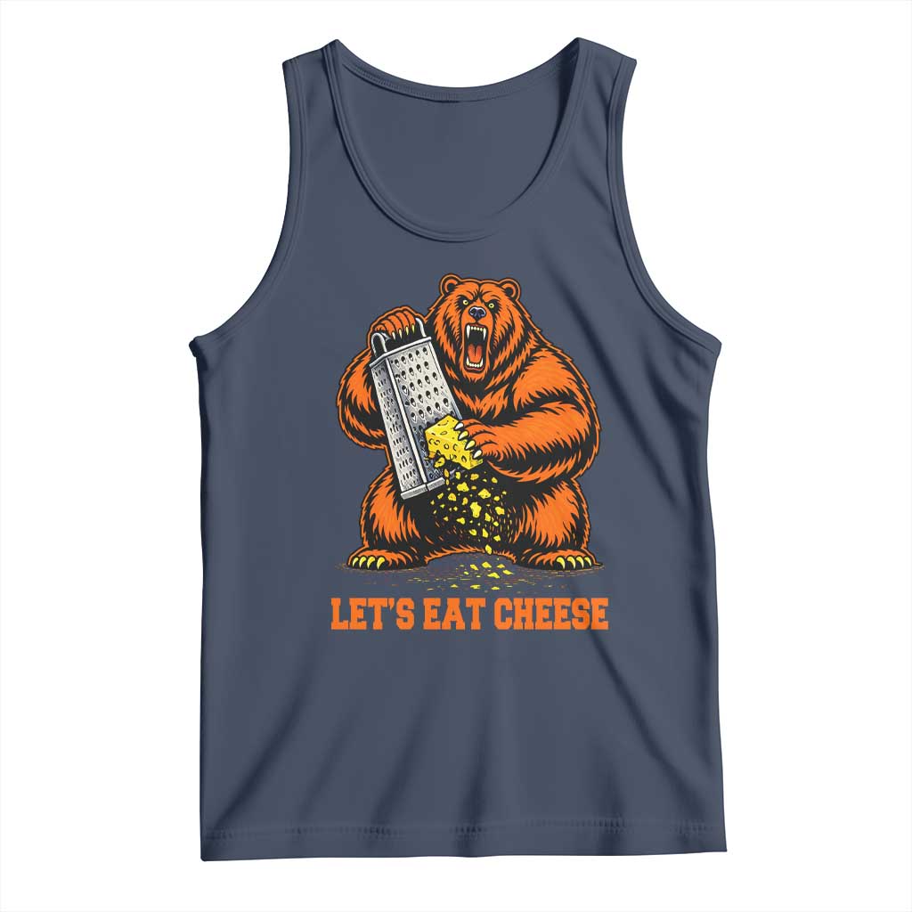 Angry Bear Grating Let's Eat Cheese Tank Top CFB Game Day Sport Fan TS10 Navy Print Your Wear