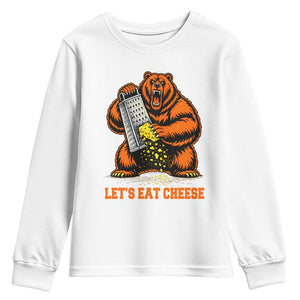 Angry Bear Grating Let's Eat Cheese Youth Sweatshirt CFB Game Day Sport Fan TS10 White Print Your Wear