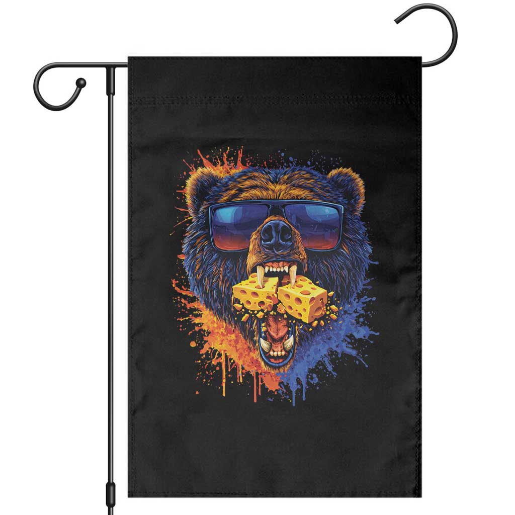 Angry Bear Lets Eat Cheese Garden Flag CFB Game Day Sport Fan TS10 Black Print Your Wear