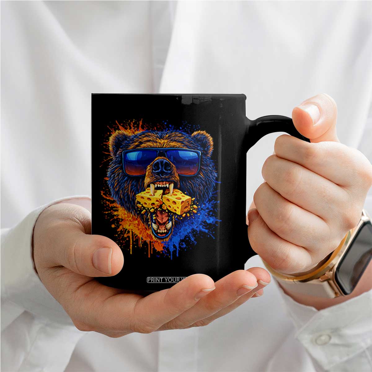 Angry Bear Lets Eat Cheese Coffee Mug CFB Game Day Sport Fan TS10 Print Your Wear