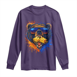 Angry Bear Lets Eat Cheese Long Sleeve Shirt CFB Game Day Sport Fan TS10 Purple Print Your Wear