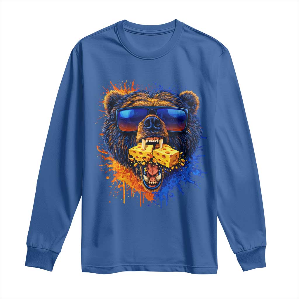 Angry Bear Lets Eat Cheese Long Sleeve Shirt CFB Game Day Sport Fan TS10 Royal Blue Print Your Wear
