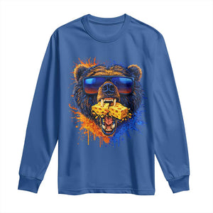 Angry Bear Lets Eat Cheese Long Sleeve Shirt CFB Game Day Sport Fan TS10 Royal Blue Print Your Wear