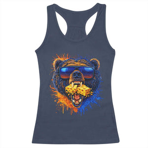 Angry Bear Lets Eat Cheese Racerback Tank Top CFB Game Day Sport Fan TS10 Navy Print Your Wear
