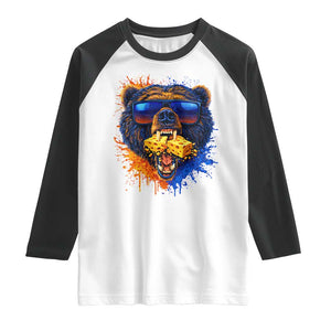 Angry Bear Lets Eat Cheese Raglan Shirt CFB Game Day Sport Fan TS10 White Black Print Your Wear