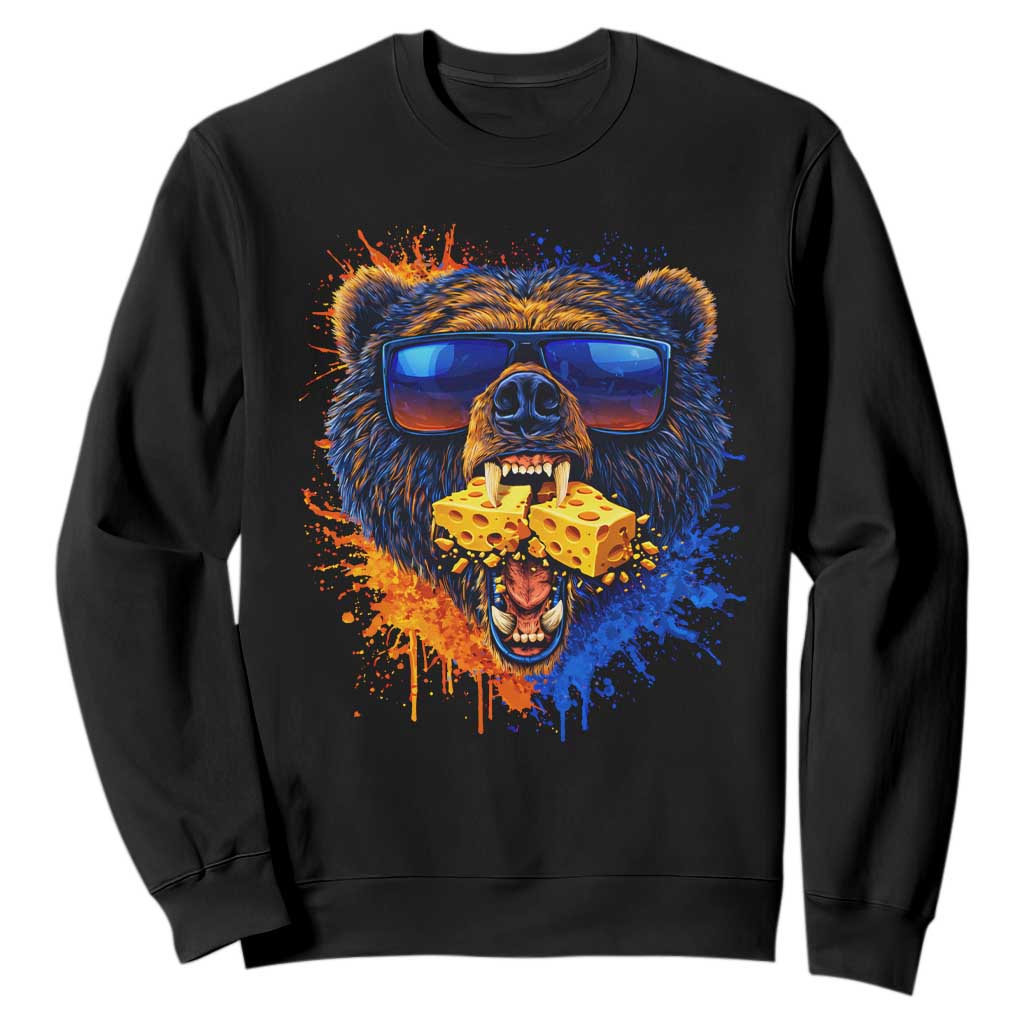 Angry Bear Lets Eat Cheese Sweatshirt CFB Game Day Sport Fan TS10 Black Print Your Wear
