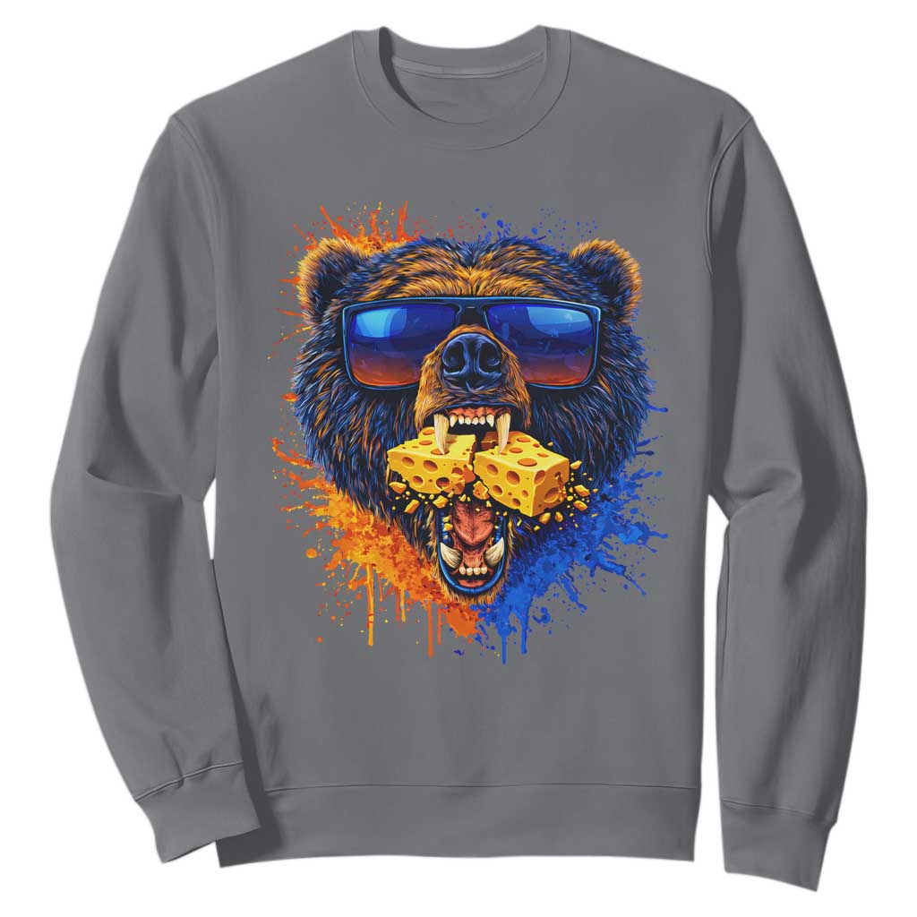 Angry Bear Lets Eat Cheese Sweatshirt CFB Game Day Sport Fan TS10 Charcoal Print Your Wear