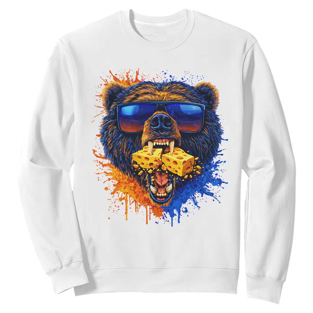 Angry Bear Lets Eat Cheese Sweatshirt CFB Game Day Sport Fan TS10 White Print Your Wear