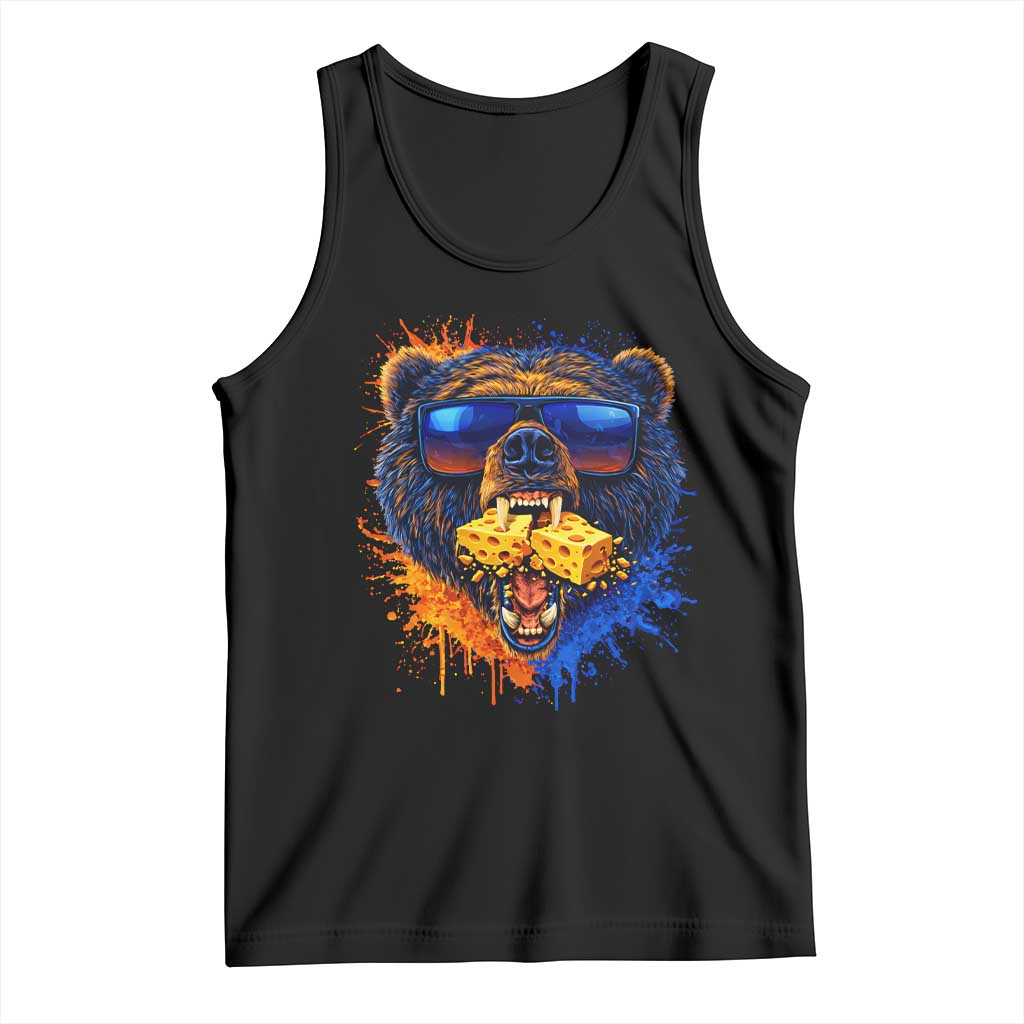 Angry Bear Lets Eat Cheese Tank Top CFB Game Day Sport Fan TS10 Black Print Your Wear