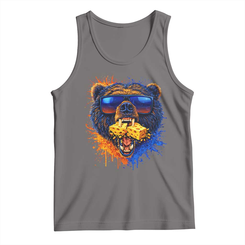 Angry Bear Lets Eat Cheese Tank Top CFB Game Day Sport Fan TS10 Deep Heather Print Your Wear
