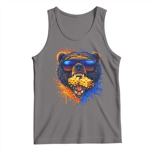 Angry Bear Lets Eat Cheese Tank Top CFB Game Day Sport Fan TS10 Deep Heather Print Your Wear