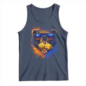 Angry Bear Lets Eat Cheese Tank Top CFB Game Day Sport Fan TS10 Navy Print Your Wear