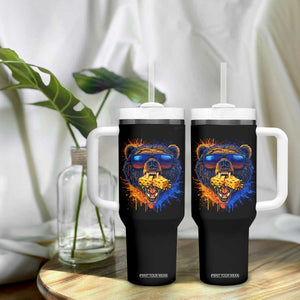 Angry Bear Lets Eat Cheese Tumbler With Handle CFB Game Day Sport Fan TS10 Print Your Wear