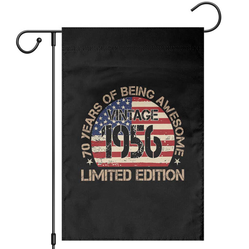 70th Birthday Garden Flag Vintage 1956 70 Year Old Birthday USA Flag TS10 Black Print Your Wear