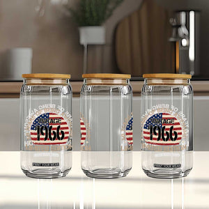 60th Birthday Glass Can Vintage 1966 60 Year Old Birthday USA Flag TS10 Print Your Wear