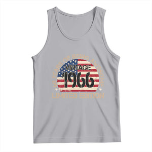 60th Birthday Tank Top Vintage 1966 60 Year Old Birthday USA Flag TS10 Athletic Heather Print Your Wear