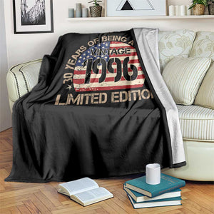 30th Birthday Throw Blanket Vintage 1996 30 Year Old Birthday USA Flag TS10 Print Your Wear