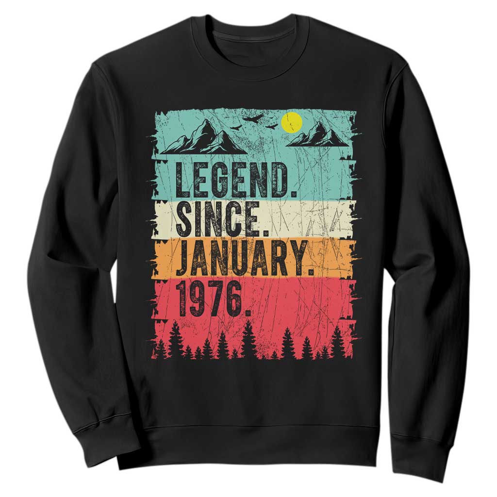 Personalized 1976 Birthday Sweatshirt Custom Date Vintage Retro 50th Birthday Gifts 50 Years Old TS10 Black Print Your Wear