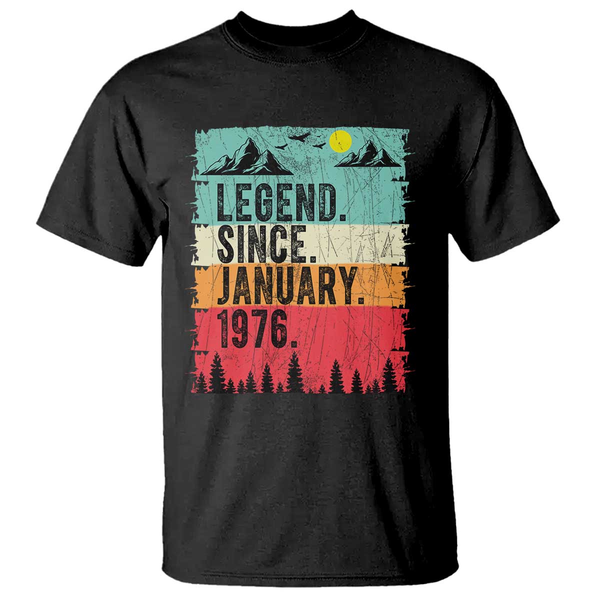 Personalized 1976 Birthday T Shirt Custom Date Vintage Retro 50th Birthday Gifts 50 Years Old TS10 Black Print Your Wear