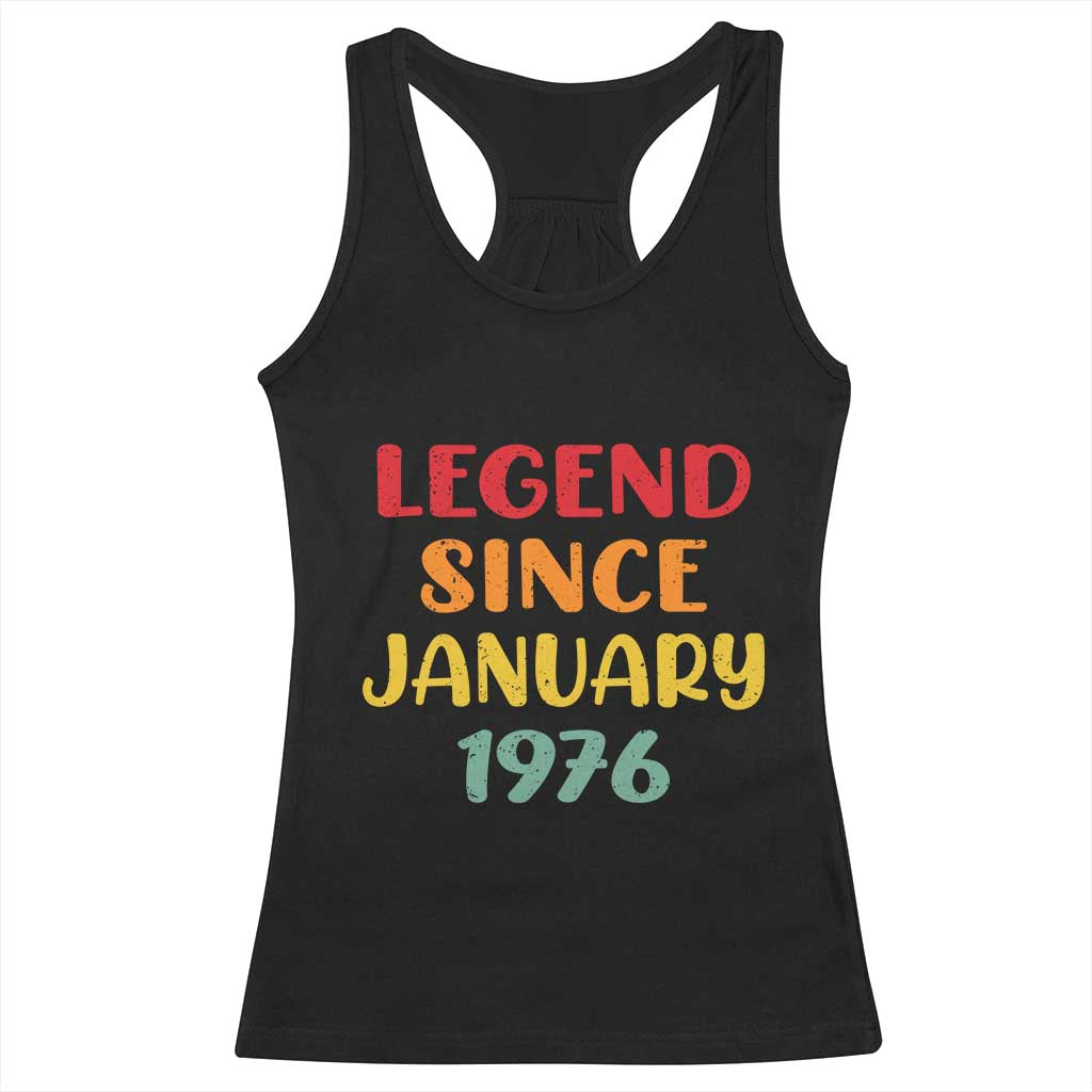 Personalized Legend Since 1976 Racerback Tank Top Custom Month Vintage Retro 50th Birthday Gifts 50 Years Old TS10 Black Print Your Wear