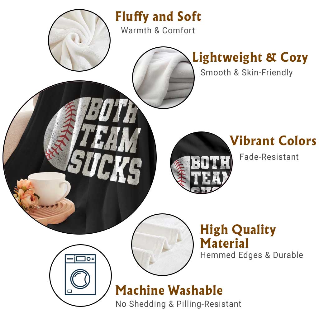 Funny Baseball Throw Blanket Both Teams Sucks Meme TS10 Print Your Wear