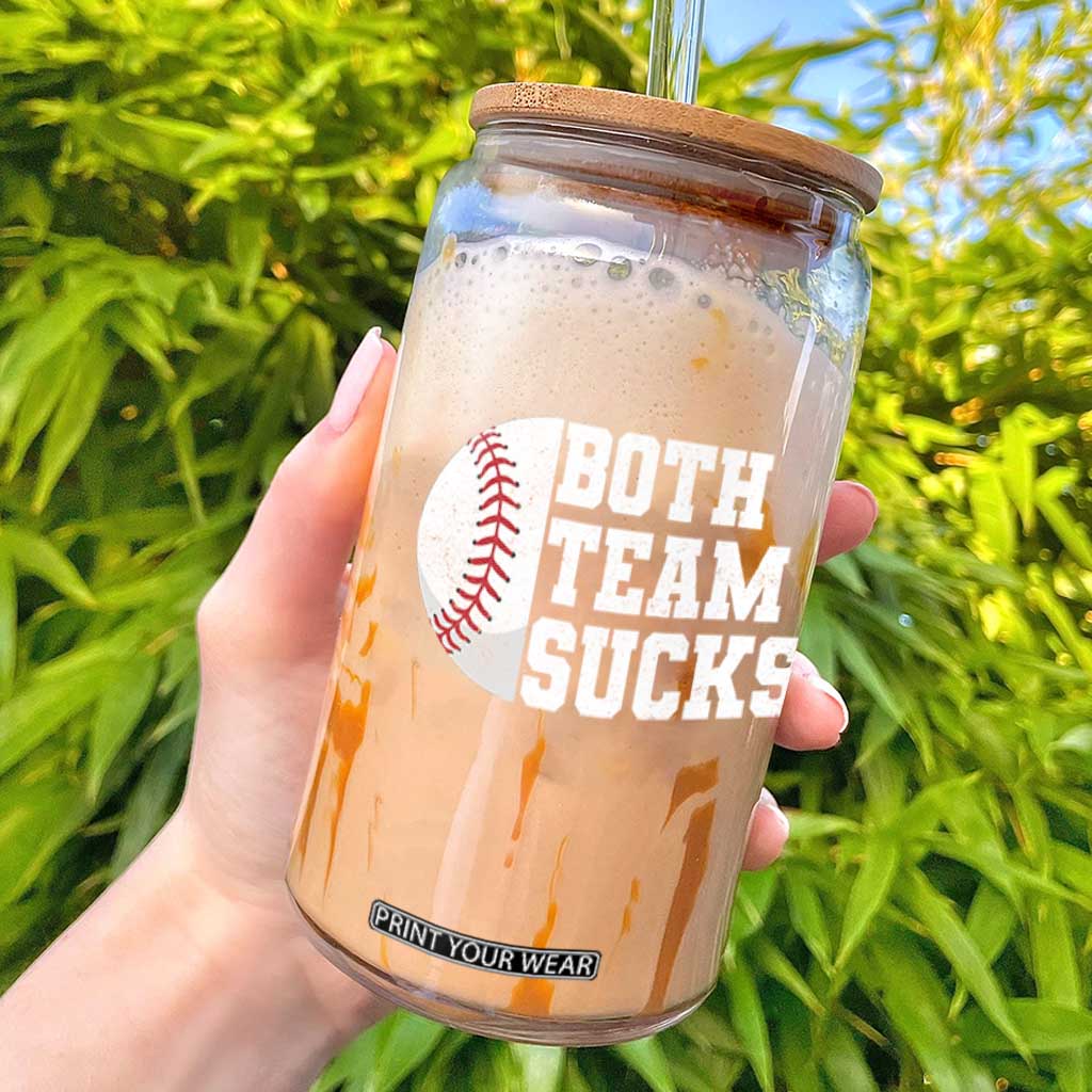 Funny Baseball Glass Can Both Teams Sucks Meme TS10 Black Print Your Wear