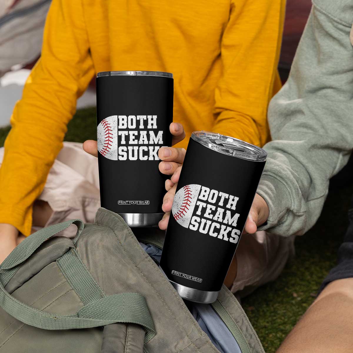 Funny Baseball Tumbler Cup Both Teams Sucks Meme TS10 Print Your Wear