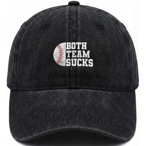 Funny Baseball Washed Cotton Baseball Cap Both Teams Sucks Meme TS10 Print Your Wear