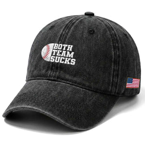 Funny Baseball Washed Cotton Baseball Cap Both Teams Sucks Meme TS10 Print Your Wear